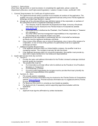 Form DBPR LA2 &quot;Application for Licensure of a Business Entity: Certificate of Authorization&quot; - Florida, Page 6