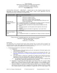 Form DBPR TA-2 Application for Change of Owner or Operator - Florida