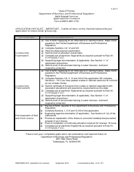 Document preview: Form DBPR MRS0701 Application for Licensure - Florida