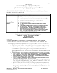 Form DBPR MRS0704 &quot;Application for Continuing Education Course Approval or Renewal&quot; - Florida