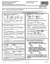 Document preview: Form WH-530 Application for a Farm Labor Contractor or Farm Labor Contractor Employee