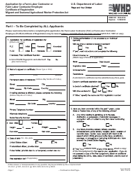 Form WH-530 &quot;Application for a Farm Labor Contractor or Farm Labor Contractor Employee&quot;