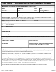 Formulario HSMV-74036SP Acuerdo De Exoneracion Y Nota De Pagos Mensuales - Florida (Spanish)