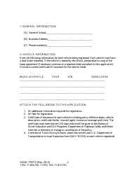 Form HSMV77071S &quot;Vehicle Registration Application for Commercial Driving School&quot; - Florida, Page 2