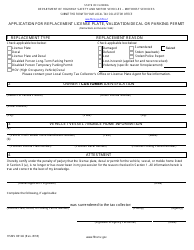 Form HSMV83146 Application for Replacement License Plate, Validation Decal or Parking Permit - Florida