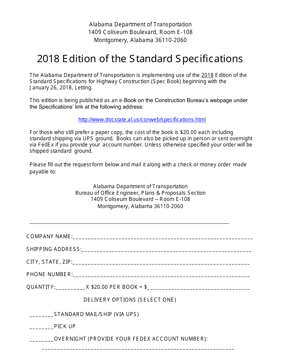 Edition of the Standard Specifications - Alabama, Page 1