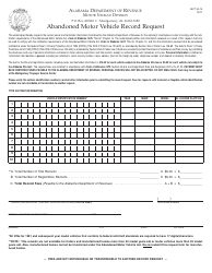 Document preview: Form MVT32-13 Abandoned Motor Vehicle Record Request - Alabama