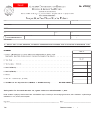 Document preview: Form B&L:MFT-FSRIF Inspection Fee Floor-Stocks Return - Alabama