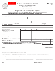 Document preview: Form B&L:IF-BTR Inspection Fee Back up Tax Report - Alabama