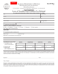 Form B&amp;L: MFT-PRLU Loss of Taxable Fuel Petition for Refund - Alabama