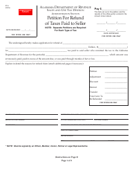 Form ST-6 &quot;Petition for Refund of Taxes Paid to Seller&quot; - Alabama