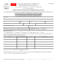 Document preview: Form TOB: SWST-REG Solid Waste Disposal Fee Registration Form - Alabama