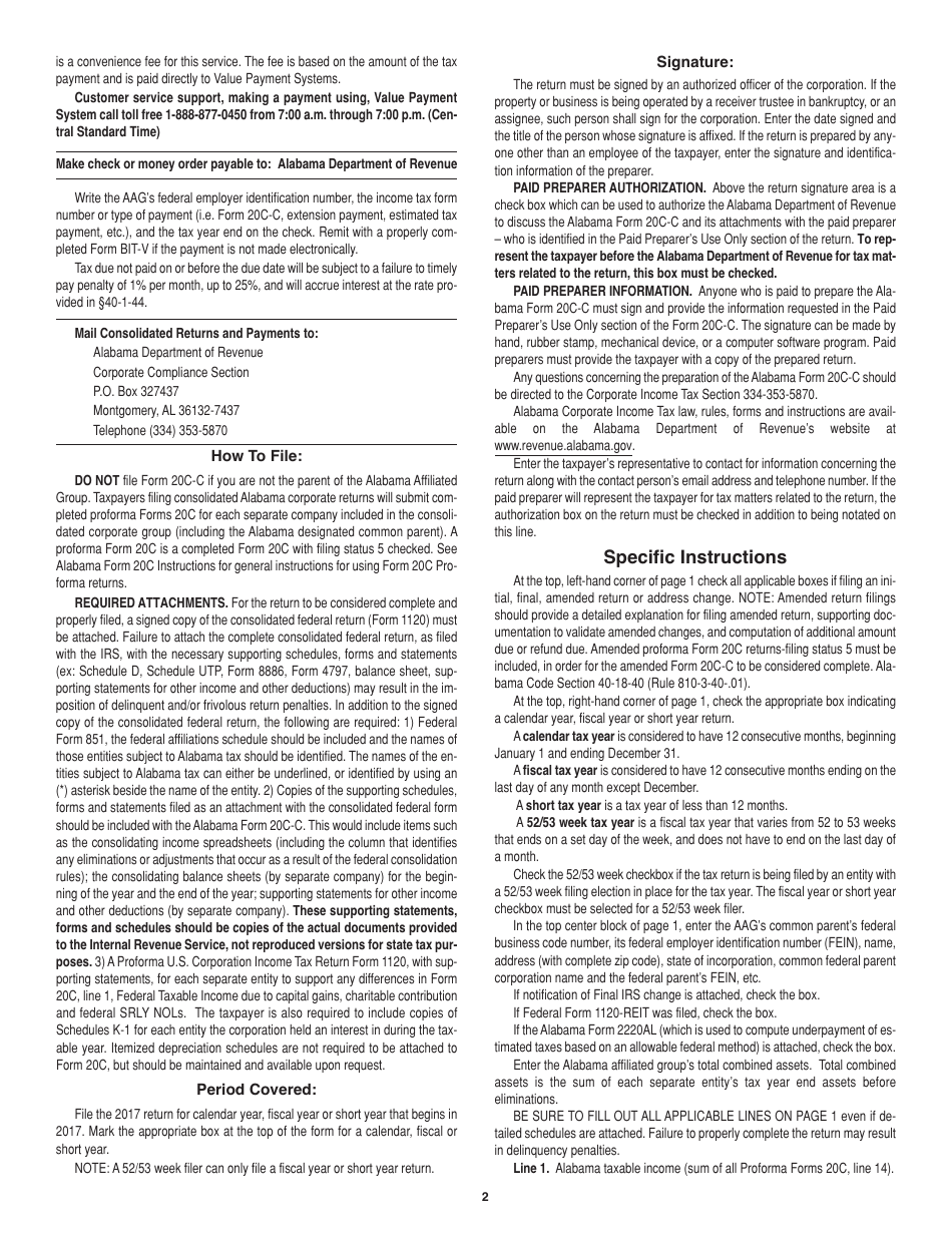 Download instructions for form 20c c consolidated corporate income tax 