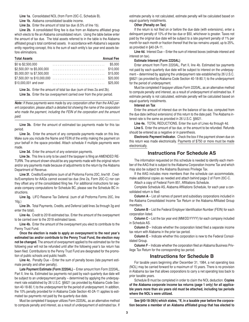 Download instructions for form 20c c consolidated corporate income tax 
