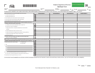 Form 65 (20S) Schedule PAB Add-Back Form - Alabama, Page 2