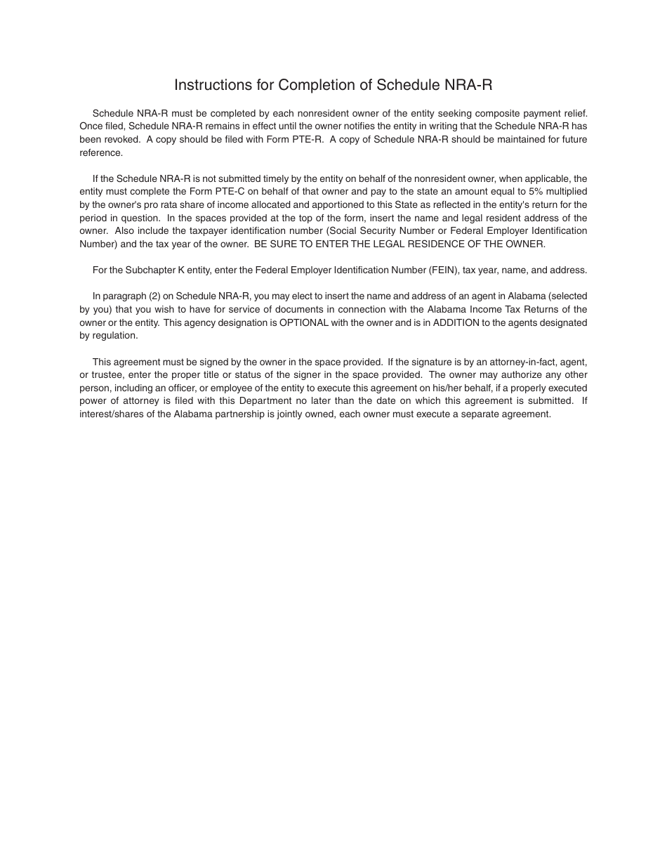 Form PTE-R Request for Relief of Composite Payment - Alabama, Page 3