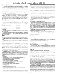 Form NOL-85 Computation of Net Operating Loss - Alabama, Page 2