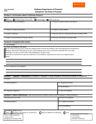 Document preview: Form AL-14157 Tax Return Preparer Complaint Form - Alabama
