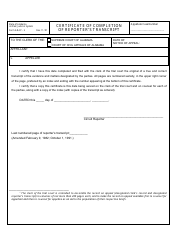 Form ARAP-5 &quot;Certificate of Completion of Reporter's Transcript&quot; - Alabama