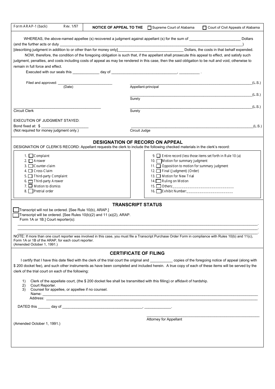 Form Arap 1 Fill Out Sign Online And Download Fillable Pdf Alabama Templateroller 8314