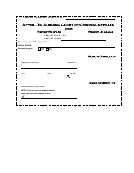 &quot;Appeal to Alabama Court of Criminal Appeals&quot; - Alabama
