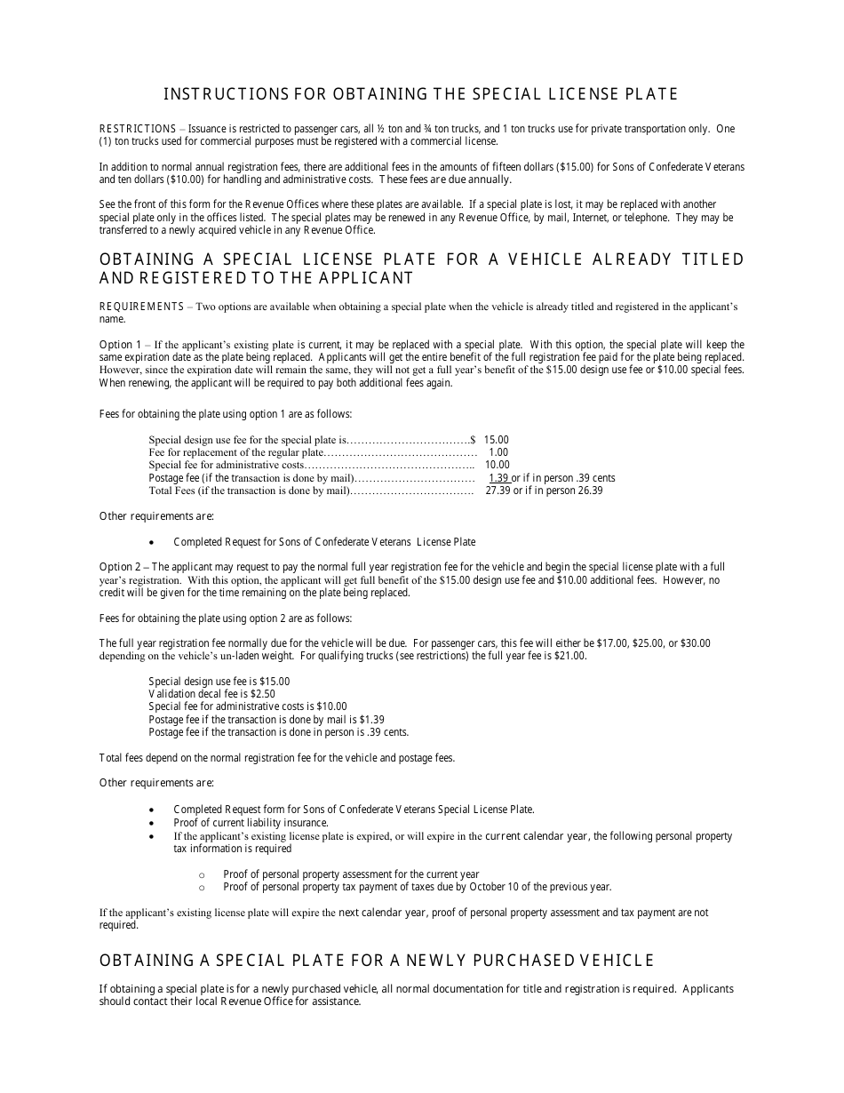 Request for Sons of Confederate Veterans Special License Plate - Arkansas, Page 2