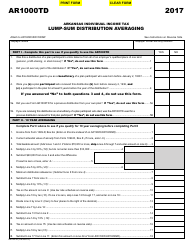 Document preview: Form AR1000TD Arkansas Individual Income Tax Lump-Sum Distribution Averaging - Arkansas