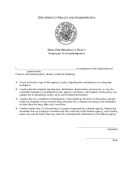 Document preview: Drug Free Workplace Policy Employee Acknowledgement Form - Arkansas