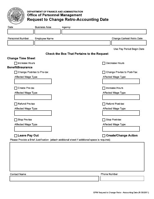 Request to Change Retro-Accounting Date - Arkansas Download Pdf