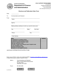 Document preview: Brochure and Publication Order Form - Arkansas