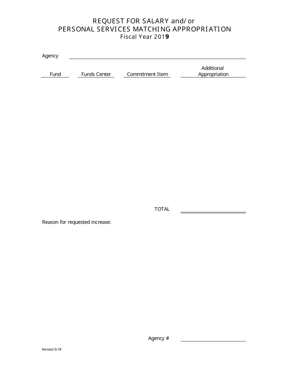 Request Form for Salary and / or Personal Services Matching Appropriation - Arkansas, Page 1