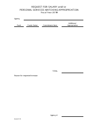 Document preview: Request Form for Salary and/or Personal Services Matching Appropriation - Arkansas
