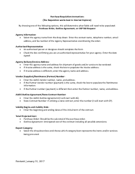 Document preview: Instructions for Service Bureau Purchase Requisition Form - Arkansas