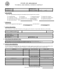 Form TGS-1 Technical and General Services Contract - Arkansas