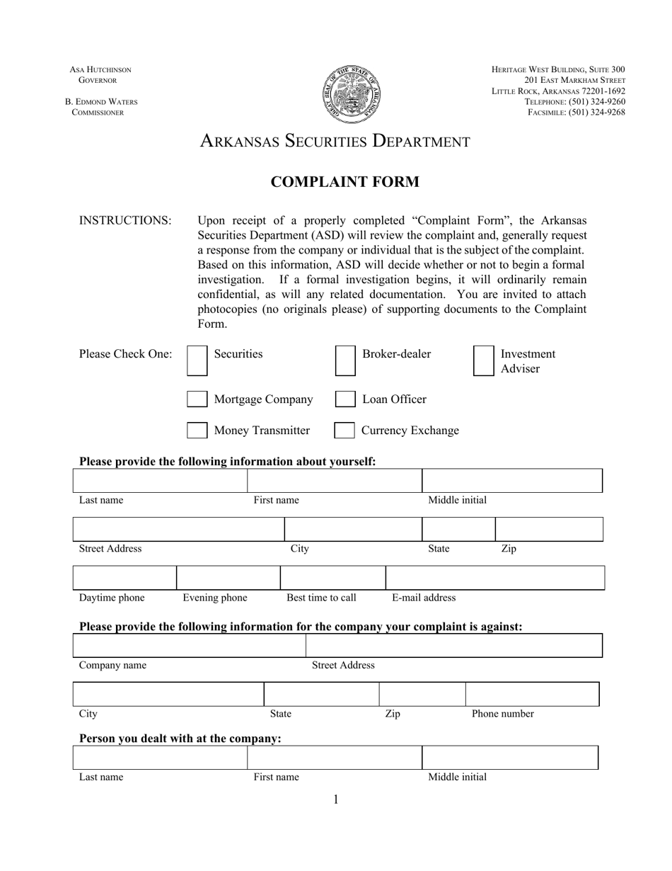 lawsuit complaint form