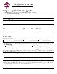 Form EHP-66 (R) &quot;Designated Representative License Application&quot; - Arkansas