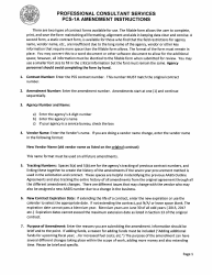 Instructions for Form PCS-1A &quot;Amendment to Professional Consultant Services Contract&quot; - Arkansas
