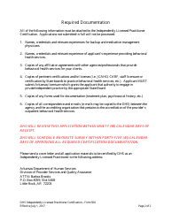 Form 500 Application for an Independently Licensed Practitioner - Arkansas, Page 2