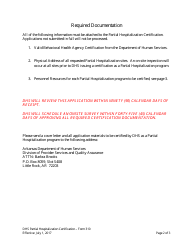 Form 310 Application for Partial Hospitalization Certification - Arkansas, Page 2