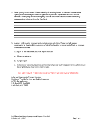 Form 240 Behavioral Health Agency Annual Reporting Form - Arkansas, Page 3
