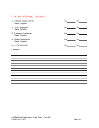 Form 240 Behavioral Health Agency Annual Reporting Form - Arkansas, Page 4