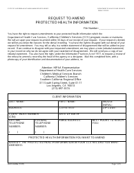 Document preview: Form DHCS6238A Request to Amend Protected Health Information (Southern California Regional Office) - City of Los Angeles, California