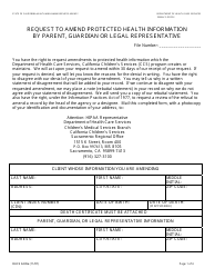 Document preview: Form DHCS6239A Request to Amend Protected Health Information by Parent, Guardian or Legal Representative (Sacramento Regional Office) - City of Sacramento, California