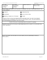 Form DHCS6239A &quot;Request to Amend Protected Health Information by Parent, Guardian or Legal Representative (Sacramento Regional Office)&quot; - City of Sacramento, California, Page 2