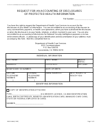Form DHCS6244 Request for an Accounting of Disclosures of Protected Health Information - California