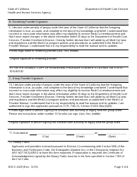 Form DHCS4029 Medi-Cal Rendering Provider/Group Affiliation/Disaffiliation Form - California, Page 3