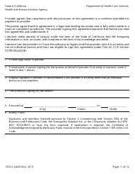 Form DHCS6208 &quot;Medi-Cal Provider Agreement (To Accompany Applications for Enrollment or Continued Enrollment)&quot; - California, Page 11