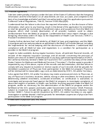 Form DHCS6210 Medi-Cal Physician Application/Agreement - California, Page 11