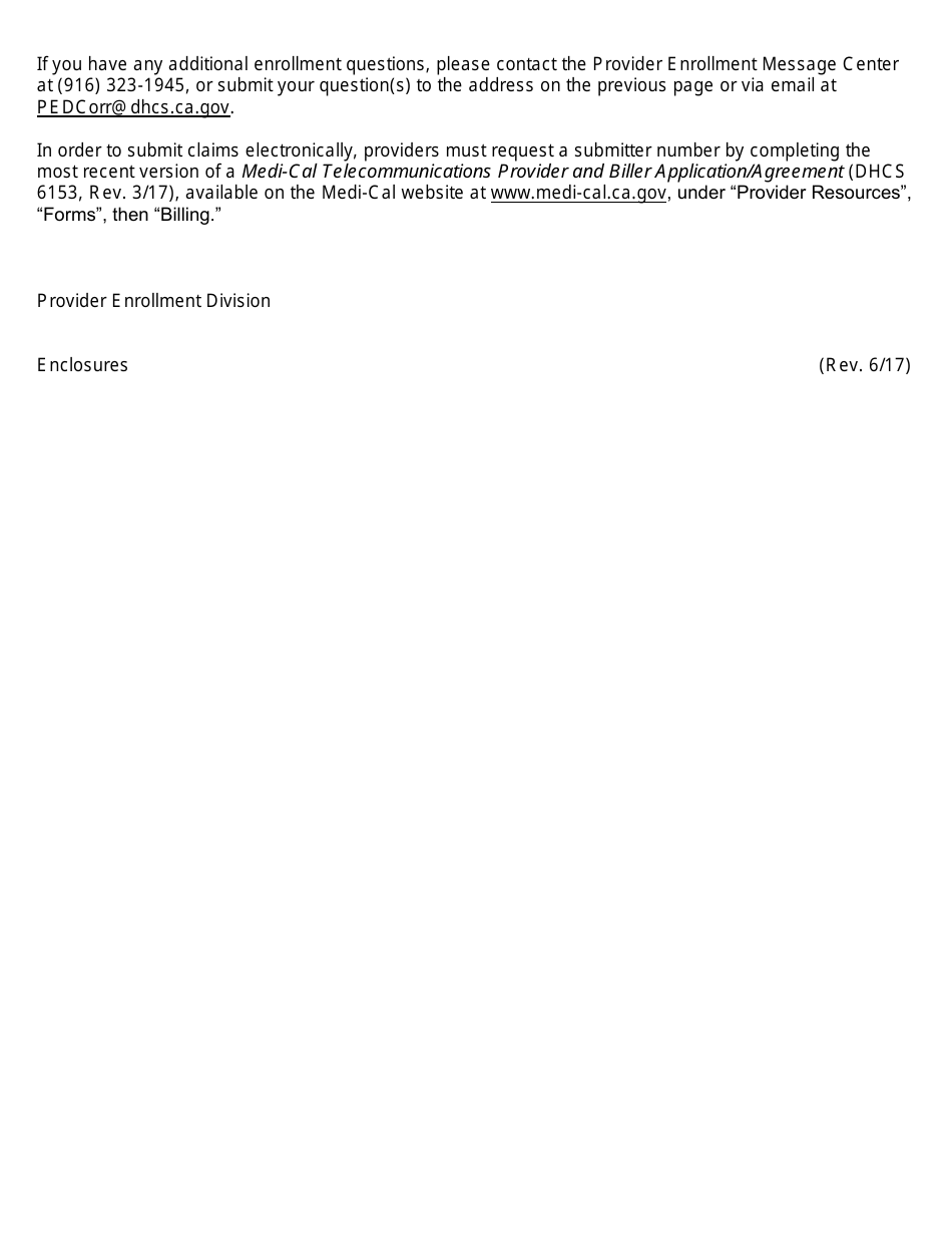Form DHCS6210 Medi-Cal Physician Application / Agreement - California, Page 2