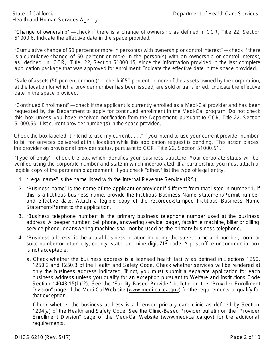 Form DHCS6210 Medi-Cal Physician Application / Agreement - California, Page 4